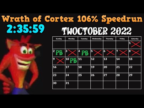 Crash Bandicoot: The Wrath of Cortex - 106% Speedrun in 2:35:59 by Riko