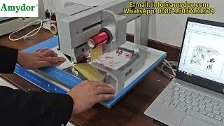 Computer design 3025 digital flatbed hot foil printer: hot stamping red patterns sa makinis na papel