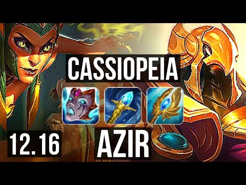 CASSIOPEIA vs AZIR (MID) | 9/1/9, 500+ games, 800K mastery, Dominating | EUW Master | 12.16