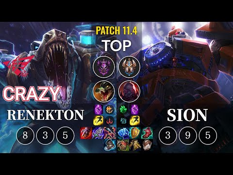 RW Crazy Renekton vs Sion Top - KR Patch 11.4