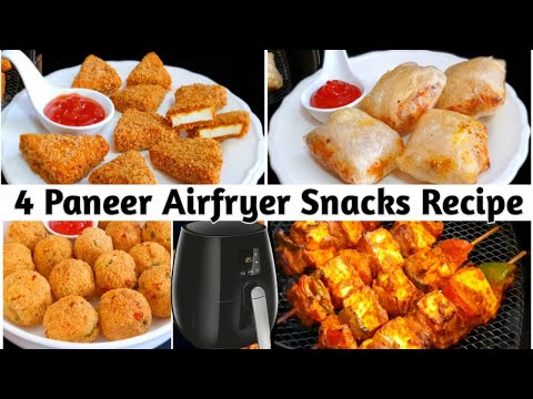 4 Paneer Airfryer Snacks Recipes | Air Fryer Paneer Recipes | Air Fryer Recipes
