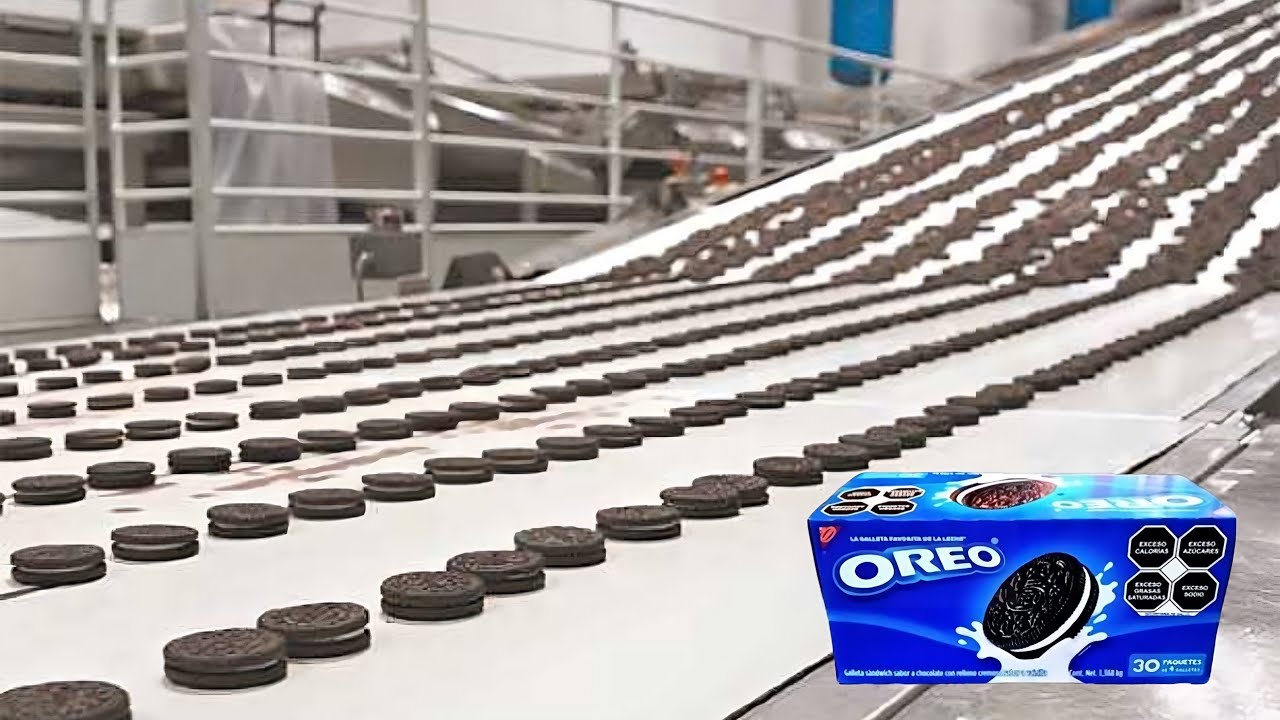 Como é feito o  biscoito Oreo.