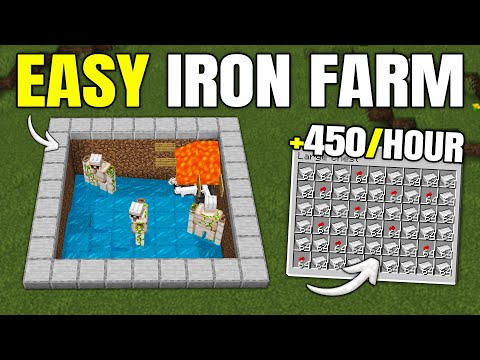 Easiest Iron Farm in Minecraft Bedrock 1.21 (NO Zombie)