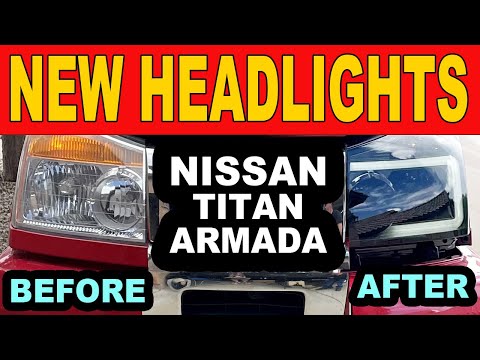 NISSAN HEADLIGHT UPGRADE:  2004 to 2015 Titan & 2005 to 2007Armada - OEDRO LED DRL how to install