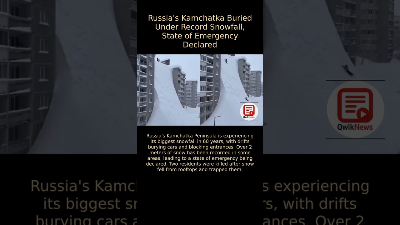 Two Killed As Record Snowfall Buries Russia's Kamchatka City, State Of Emergency Declared | Video