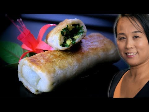 Garlic Chives & Egg Pancake Rolls - Chinese Style Cooking Recipe