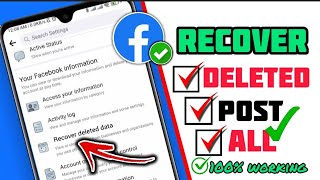 How To Recover Deleted Posts/Photos/Videos on Facebook