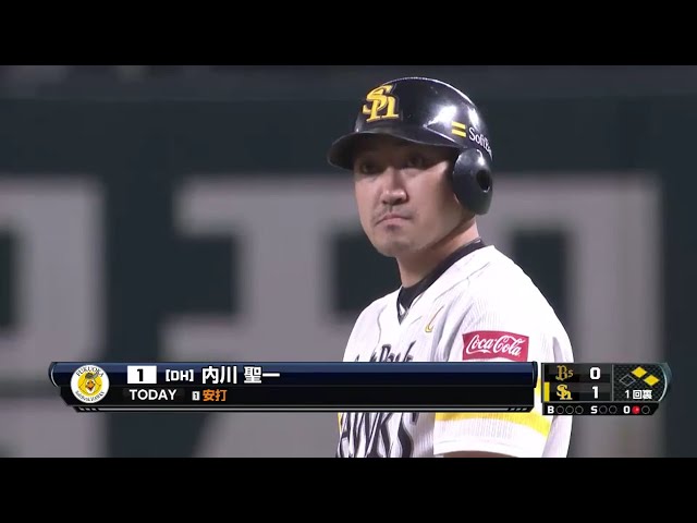 【1回裏】今日も初回に先制!! ホークス・内川のタイムリーヒット!! 2016/9/18 H-Bs