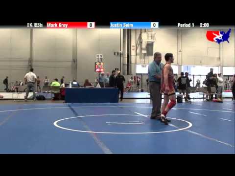 Mark Grey vs. Justin Seim at 2013 Junior Nationals - FILA - FS