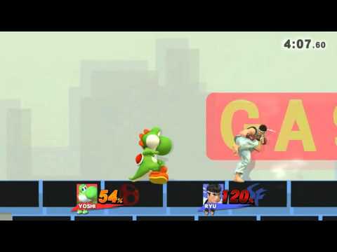 Gameplay de Super smash bros Wii U: Princesa Yoshi VS Ryu #1