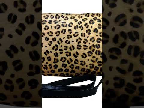 HAIRON LEATHER WITH LEOPARD PRINT BAG