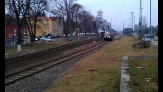 preview picture of video 'Reichsbahn Dampflok Sonderzug mit BR 03 2155-4 in Burg Stargard, Tender voran, 21.12.2012 13.30 Uhr'