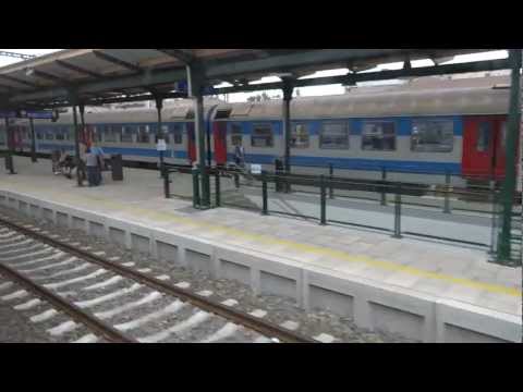 Train leaving Prerov, Czech Republic