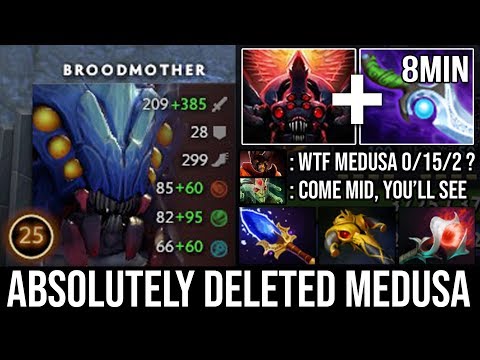 WTF 8Min Diffusal Blade Crazy Monster Deleted Medusa Mid with Scepter Upgrade by 8K MMR Brood DotA 2