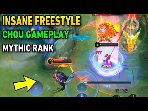 INSANE CHOU FREESTYLE GAMEPLAY | TOP GLOBAL CHOU MYTHIC RANKED BY HAZA - MLBB