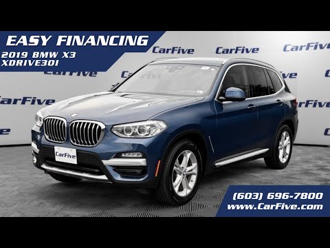 CarFive -Blue 2019 BMW X3 xDrive30i SUV - AWD - Gasoline - 5 Passengers.