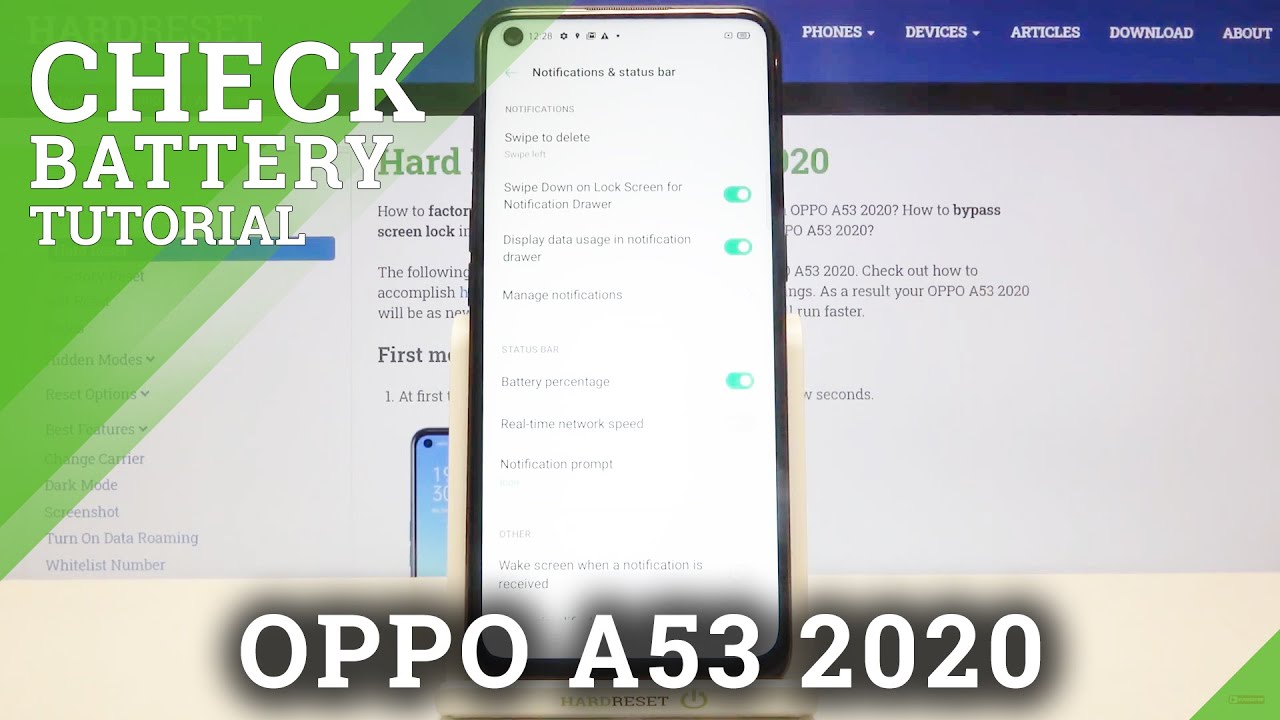 How to Turn On Battery Percentage on OPPO A53 2020 – Enable Battery Percentage