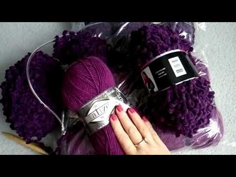 Обзор пряжи Himalaya Dolphin Loop и Alize Superlana Midi....Вязание спицами....