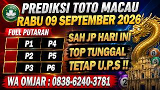 PREDIKSI MACAU HARI INI RABU 09 SEPTEMBER 2026 | PREDIKSI MACAU JITU | MACAU 4D 