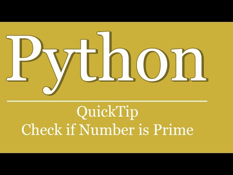 QuickTip #79 - Python Tutorial Primzahl prüfen | python check if number is prime