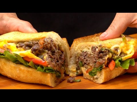 치즈 스테이크 샌드위치 | Cheese steak sandwich, JUNTV 준티비