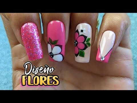 Diseño de uñas Flores | TÉCNICA FÁCIL ♥ Nailart By Andy