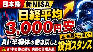 日経平均3,000円安、来週どう見る？AI・半導体の巻き戻しと投資スタンス