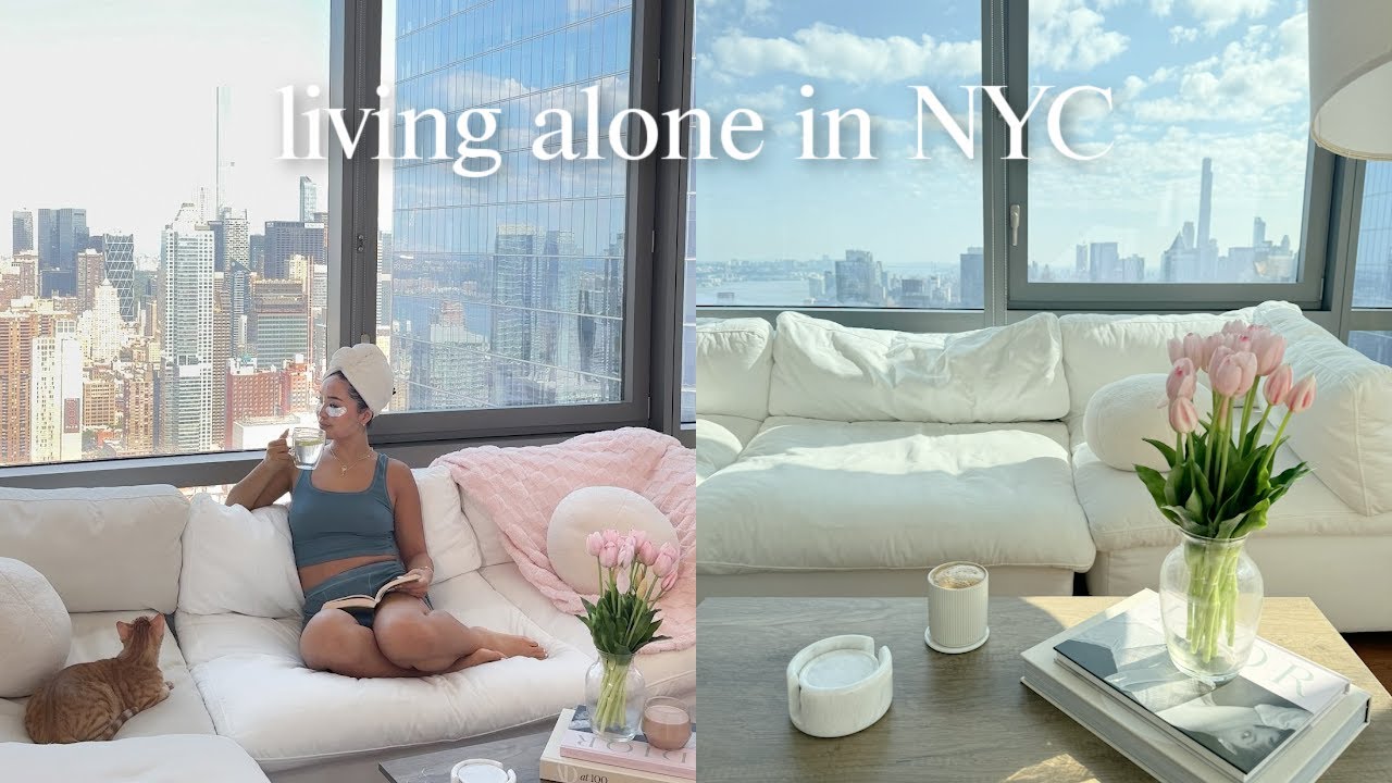living alone in NYC: my wellness routine, how I feel my best, self care, and workout with me 🌱