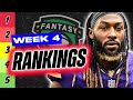 🔥UPDATED RANKINGS for Week 4 Fantasy Football 🚀- Fantasy Football Rankings