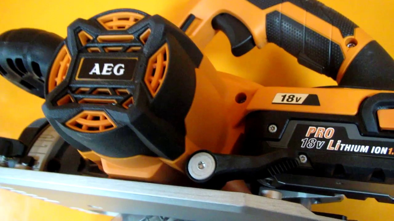 Пила циркулярная акк. AEG BKS 18-0  18В LiION 5000об/мин 165x15.9мм макс.пропил 54мм без акк.