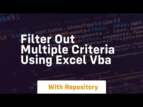 filter out multiple criteria using excel vba