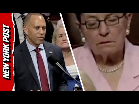 Drowsy Dem NODS off during Hakeem Jeffries' marathon speech