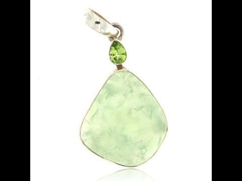 Pandantiv Argint 925 Prehnit Peridot Naturale - Energie si Claritate