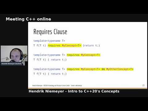 Intro to C++20's Concepts  - Hendrik Niemeyer - Meeting C++ online