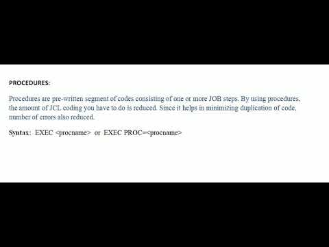 Procedure or PROC in JCL