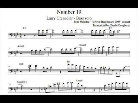 Larry Grenadier - bass solo on "Number 19" (Ode) transcription