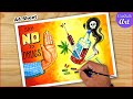 How to draw Say No to Drugs Drawing || poster making stop drugs use with watercolors