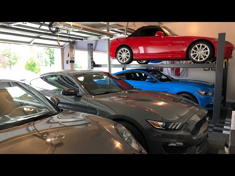 Dream Garage BendPak 4 Post Lift Install Time Lapse, LiftMaster 8500W Garage Door Opener