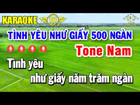 Tình Yêu Như Giấy 500 Ngàn karaoke Tone Nam ( Am ) Nhạc Chế Dễ Hát | Trọng Hiếu