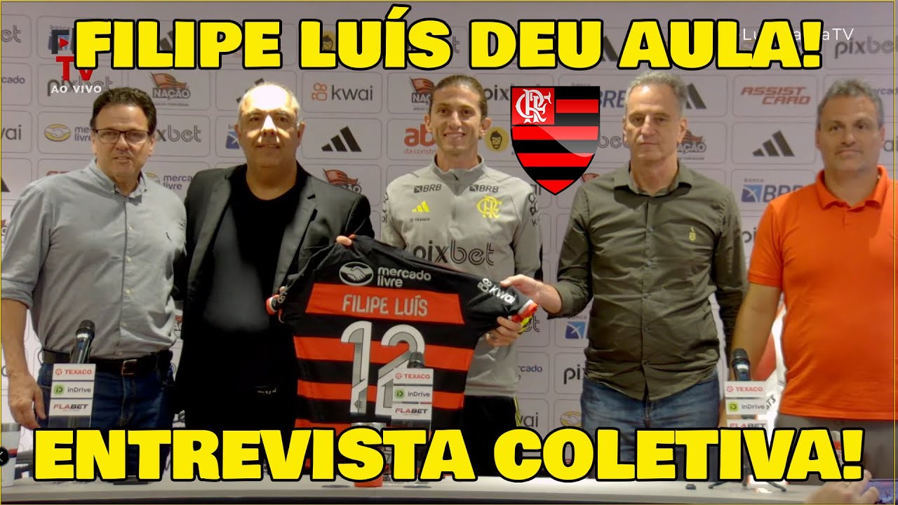 ENTREVISTA COLETIVA DE APRESENTAÇÃO DE FILIPE LUÍS! "O CARA DEU AULA" BOA SORTE FILIPE!