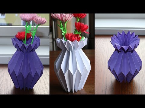 How To Make  A Paper Flower Vase -  DIY Simple Paper Craft