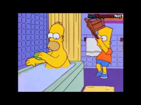The Simpsons - Bart Breaks A Chair On Homer's Back