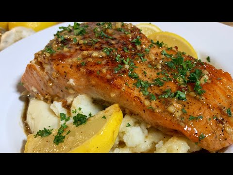 DELICIOUS Pan-Seared Salmon with Lemon Garlic Butter Sauce | Hope you LOVE CRISPY Skin!