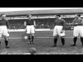 Cinema star Gracie Fields gives the first kick to the ball in a football match, E...HD Stock Footage