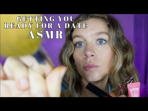 ASMR - MAKEOVER BEFORE YOUR DATE (face touching, personal attention, soft whispers, layered sounds)
