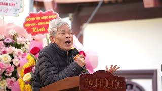 Cụ Ngô Đăng Lợi phát biểu tại 432 năm ngày giỗ Ninh Vương Mạc Phúc Tư