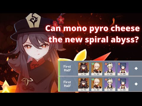 Mono Pyro Hu Tao Team Destroys Spiral Abyss Floor 12 All Chambers 9 Stars | Genshin Impact 2.3