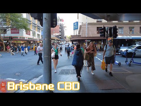 [4k] Explore Brisbane CBD Quinta-feira, 19 de outubro de 2023 | Brisbane | QLD | Austrália