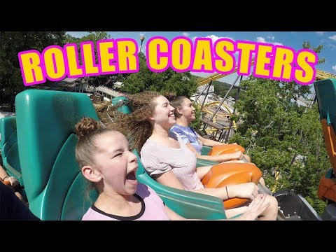 SCARY ROLLER COASTERS! EXTREME FAMILY FUN! (Haschak Sisters)