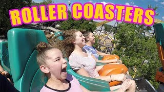 SCARY ROLLER COASTERS! EXTREME FAMILY FUN! (Haschak Sisters)
